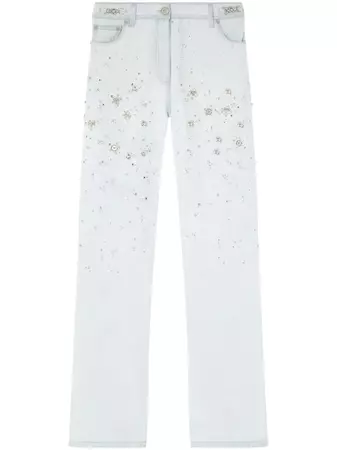 Versace Embellished straight-leg Jeans - Farfetch