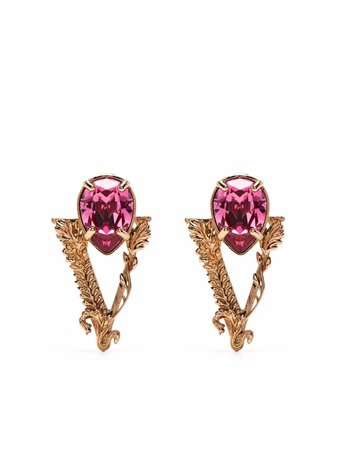 Versace crystal-embellished Virtus Earrings - Farfetch