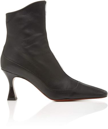 Manu Duck Patent Leather-Trimmed Ankle Boots