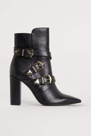 Boots with metal buckles - Black