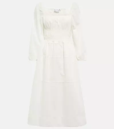 White Label Cotton Poplin Midi Dress in White - Proenza Schouler | Mytheresa
