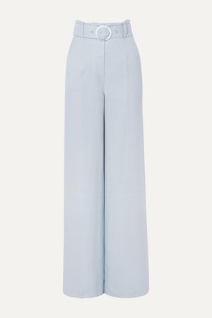 De La Vali | Lily belted woven wide-leg pants | NET-A-PORTER.COM