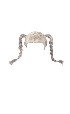 Platinum Blonde Braided Pigtails with bangs (Dei5 edit)