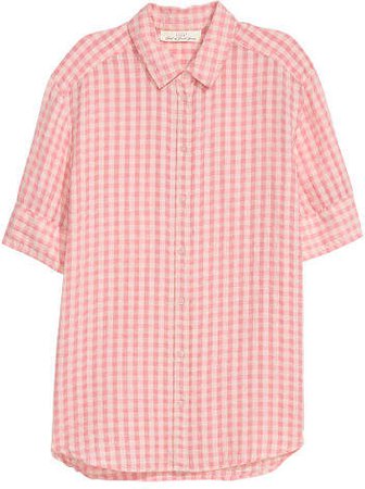 Textured-weave Shirt - Pink