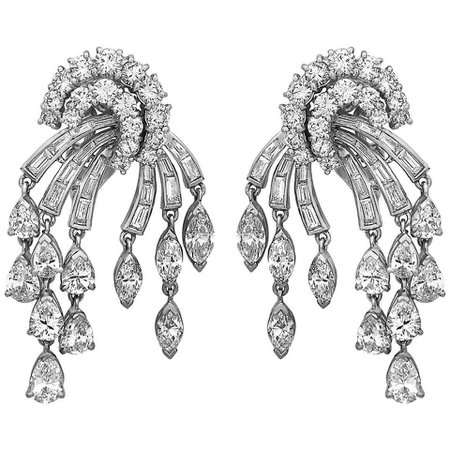 Emilio Jewelry 12.00 Carat Fancy Cut Diamond Earrings For Sale at 1stDibs