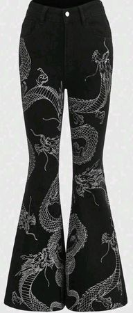 Dragon Print Jeans