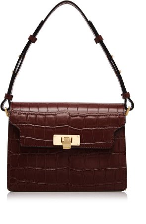 Marge Sherwood Vintage Brick Croc-Effect Leather Shoulder Bag