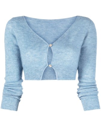 Shop Jacquemus Le Alzou cropped cardigan with Express Delivery - FARFETCH