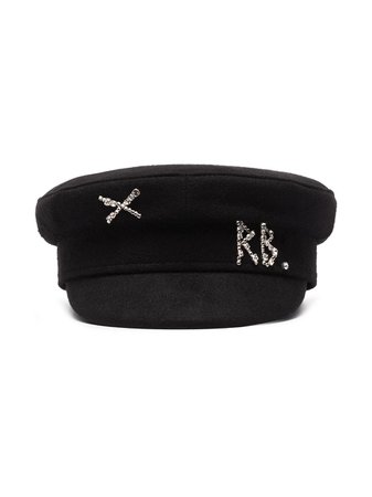 Shop Ruslan Baginskiy crystal-embellished baker boy hat with Express Delivery - FARFETCH