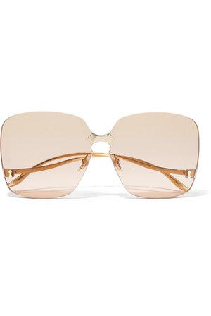 Gucci | Lunettes de soleil carrées en métal doré | NET-A-PORTER.COM