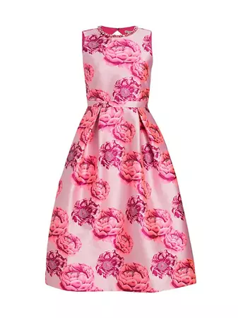 Shop Alice + Olivia Cherra Floral Midi-Dress | Saks Fifth Avenue