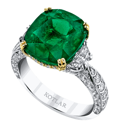 Scallop emerald ring