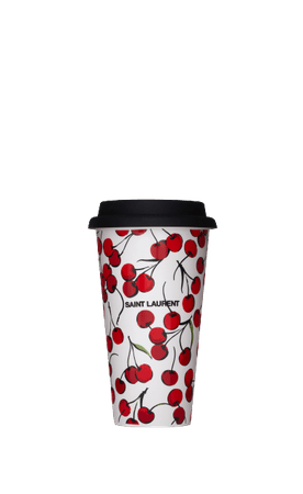 CHERRY PRINT COFFEE MUG IN CERAMIC