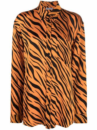 Balenciaga Year Of The Tiger button-down Silk Shirt - Farfetch