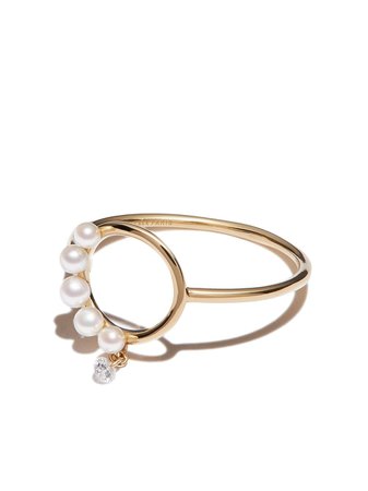 Shop Persée 18kt yellow gold Aphrodite pearl ring with Express Delivery - FARFETCH