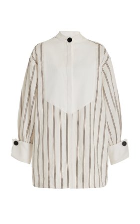 Aglaja Striped Linen-Blend Shirt By By Malene Birger | Moda Operandi
