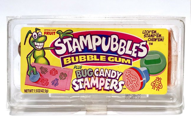 Vintage 1999 Amurol STAMPUBBLES Bubble Gum Bug candy Stamps container fleer CUTE 22110073200 | eBay