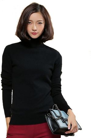 Panreddy Women's 100% Cashmere Slim Fit Turtleneck Sweater at Amazon Women’s Clothing store