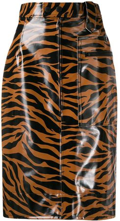 tiger print high-waisted skirt