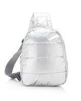 Crossbody Backpack Puffer - Metallic Silver – HiLoveTravel.com