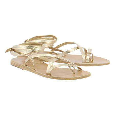 Gold flat sandals