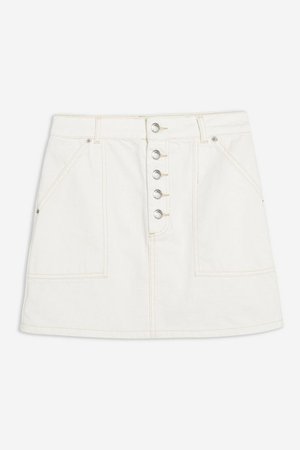Button Utility Denim Skirt | Topshop