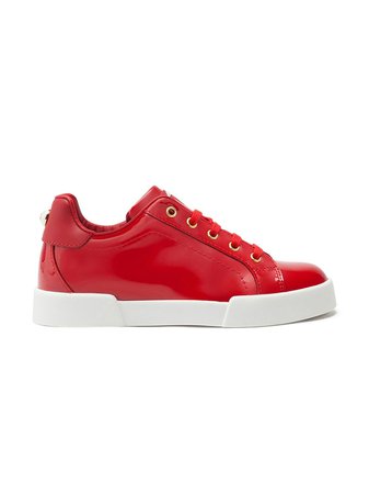 Shop red Dolce & Gabbana Kids Portofino low-top sneakers with Express Delivery - Farfetch
