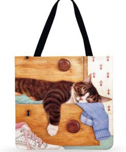Assorted Cute Cat Themed Linen Tote Bags FREE Ship USA