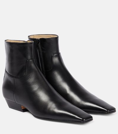 Marfa Leather Ankle Boots in Black - Khaite | Mytheresa