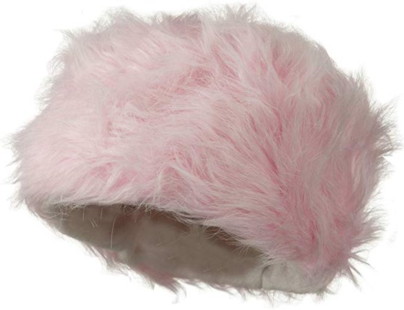 Woman's Faux Fur Bucket Hat - Pink OSFM at Amazon Women’s Clothing store