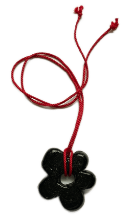 Brooke Callahan XL Flower Pendant Necklace - Black/Red