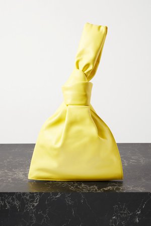 The Mini Twist Knotted Leather Clutch - Yellow