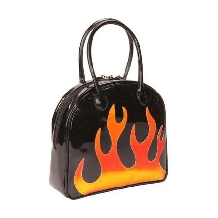 Bisadora Black Patent Flame Bag