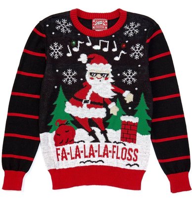 Hybrid Long-Sleeve Fa La La Flossing Dance Styling Christmas Sweater