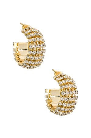 petit moments Glitter Hoops in Gold | REVOLVE