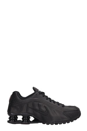 Nike Black Leather Shox R4 Snaekers
