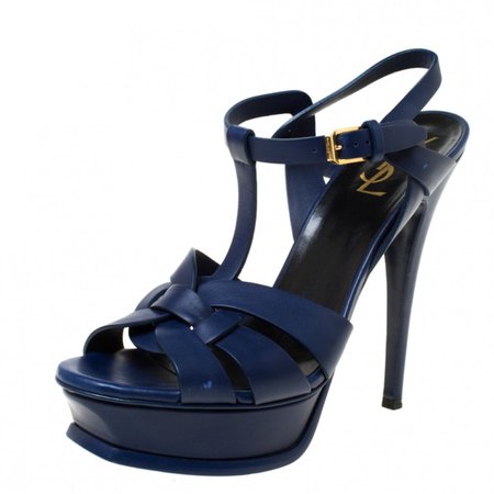 Tribute Blue Leather Sandals
