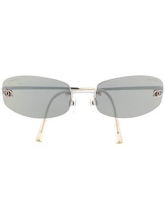 Chanel Pre-Owned 1990-2000s Oval Sunglasses - Farfetch
