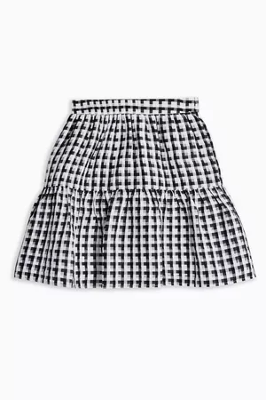 Black and White Sheer Check Mini Skirt | Topshop