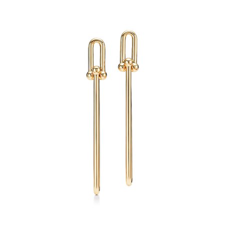 Tiffany HardWear double long link earrings in 18k gold. | Tiffany & Co.