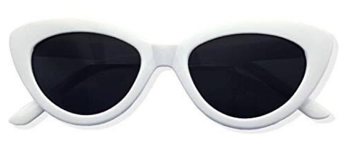 white classic cat eye sunglasses