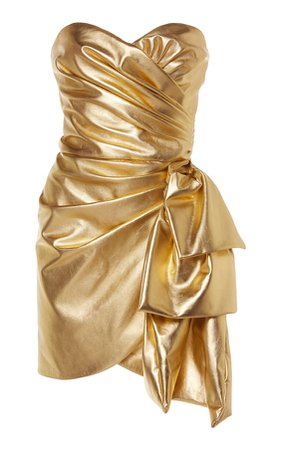 short gold ruffle dress