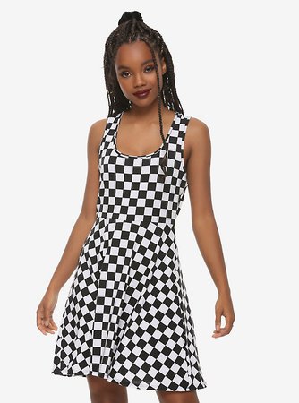 Checkered Skater Dress