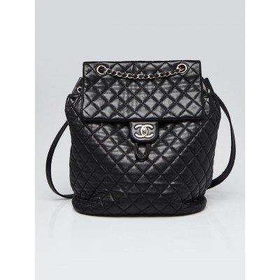 Chanel Black Quilted Lambskin Leather Large Urban Spirit Backpack Bag - Yoogi's Closet