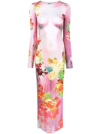 Jean Paul Gaultier Body Flower Trompe l'oeil Maxi Dress - Farfetch
