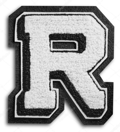 Photograph of School Sports Letter - Black and White R Stock Photo by ©ronjoe 29370365