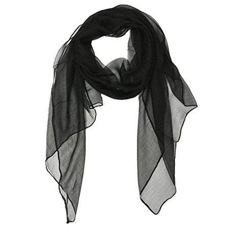 ZOONAIreg Women Silk Scarves Solid Color Long Scarf (Black) - B01H07L1RG.jpg (500×500)