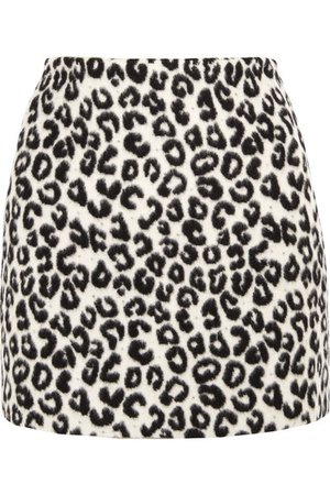 MAJE Leopard-print brushed-felt mini skirt