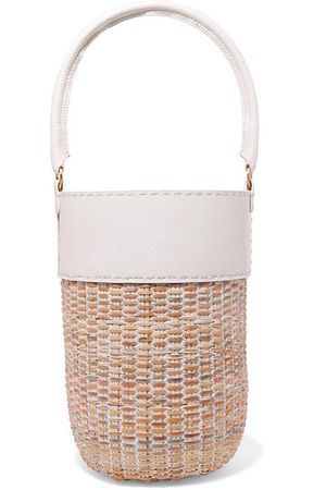 Kayu | Lucie leather and straw tote | NET-A-PORTER.COM