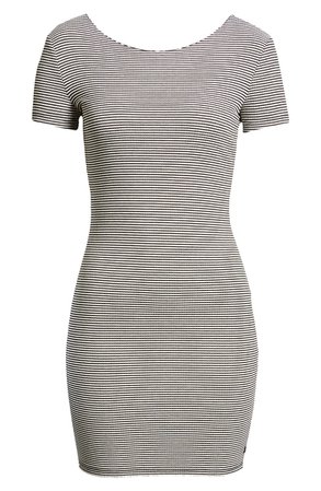 Lira Clothing Rian Stripe Cross Back Body-Con Dress grey